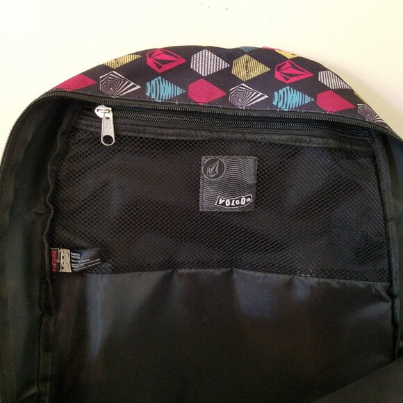 Volcom Backpack Multicolor Black Signature Pockets Adjustable Strap - Picture 10 of 15